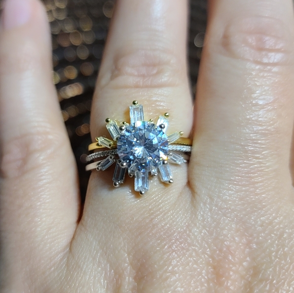 3ct Zircon Diamond Sterling Silver Zircon Pave Statement Piece Engagement - Picture 13 of 16